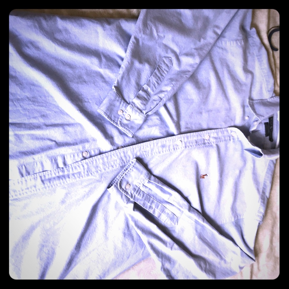 Ralph Lauren Mens Light Blue Long Sleeve Button